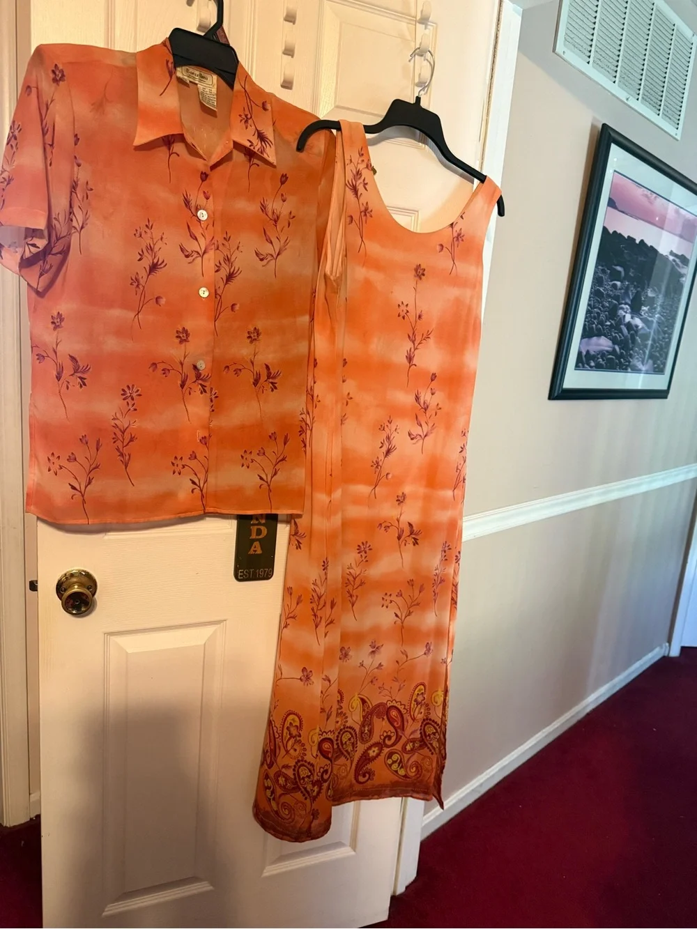 Borcellini and Early Warning ladies 2 piece maxi dress sets; size: 7/8, Medium